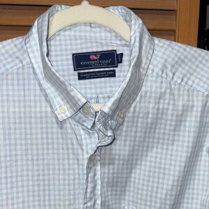 Vineyard Vines Light Blue Gingham Button-Down Shirt